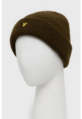 Lyle & Scott Шапка в зелено от плътен трикотаж - Pepit.bg