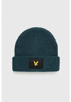 Lyle & Scott Шапка в зелено от плътен трикотаж - Pepit.bg