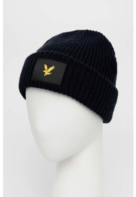 Lyle & Scott Шапка в тъмносиньо от плътен трикотаж - Pepit.bg