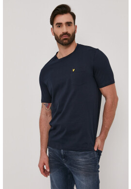 Lyle & Scott Тениска мъжка в тъмносиньо с изчистен дизайн - Pepit.bg