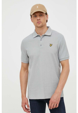 Lyle & Scott Тениска с яка в синьо с изчистен дизайн - Pepit.bg