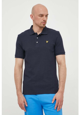 Lyle & Scott Тениска с яка в тъмносиньо с апликация - Pepit.bg