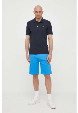 Lyle & Scott Тениска с яка в тъмносиньо с апликация - Pepit.bg
