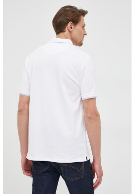 Lyle & Scott Тениска с яка мъжки в бяло с изчистен дизайн - Pepit.bg