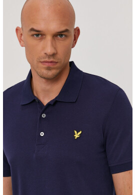 Lyle & Scott Тениска с яка мъжка в тъмносиньо с изчистен дизайн - Pepit.bg