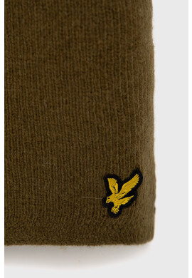 Lyle & Scott Вълнен шал в зелено с изчистен дизайн - Pepit.bg