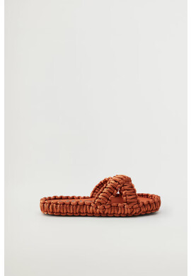 Mango Чехли CROCHET дамски в оранжево - Pepit.bg