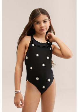 Mango Kids Цял бански Daisyg в черно - Pepit.bg
