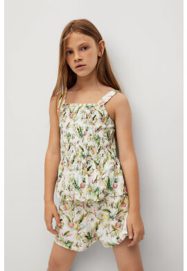 Mango Kids Детска блуза Lulu 110-164 cm в бяло - Pepit.bg