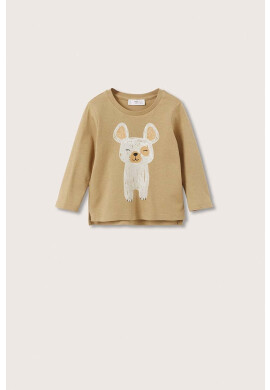 Mango Kids Детска блуза с дълги ръкави в кафяво - Pepit.bg