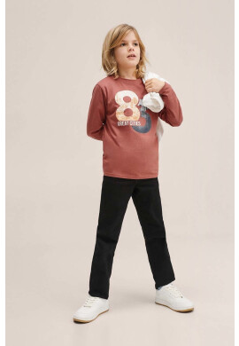 Mango Kids Детска блуза с дълги ръкави в тъмносиньо с изчистен дизайн - Pepit.bg