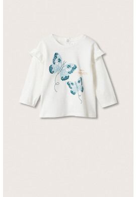 Mango Kids Детска блуза с дълги ръкави Forever в бяло - Pepit.bg