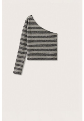 Mango Kids Детска блуза с дълги ръкави Lurex в черно - Pepit.bg