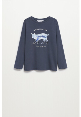 Mango Kids Детска блуза с дълги ръкави Lynx с принт - Pepit.bg