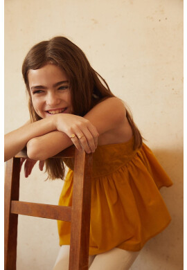 Mango Kids Детска памучна блуза Maya 110-152 cm - Pepit.bg