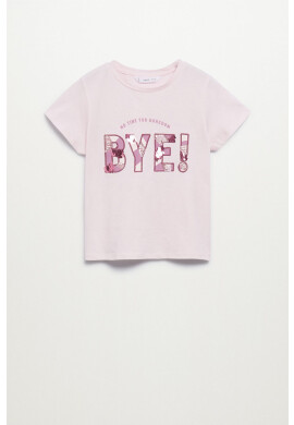 Mango Kids Детска памучна тениска Bye - Pepit.bg