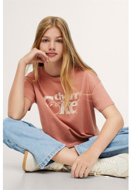 Mango Kids Детска памучна тениска Cherry в розово - Pepit.bg