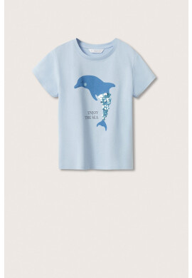 Mango Kids Детска памучна тениска Delfin - Pepit.bg