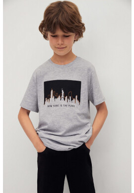 Mango Kids Детска памучна тениска EAST - Pepit.bg