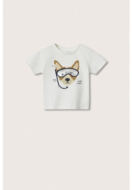 Mango Kids Детска памучна тениска Gafas - Pepit.bg
