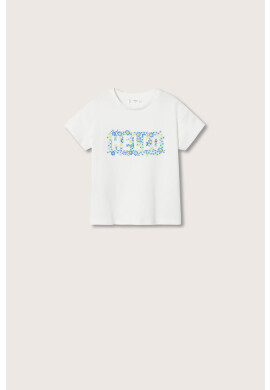 Mango Kids Детска памучна тениска Hola - Pepit.bg