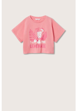 Mango Kids Детска памучна тениска Lemonade - Pepit.bg