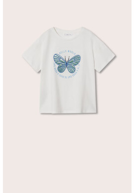 Mango Kids Детска памучна тениска Mariposa - Pepit.bg