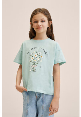 Mango Kids Детска памучна тениска Market - Pepit.bg