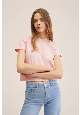 Mango Kids Детска памучна тениска Pink - Pepit.bg