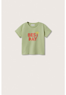 Mango Kids Детска памучна тениска Vacay - Pepit.bg