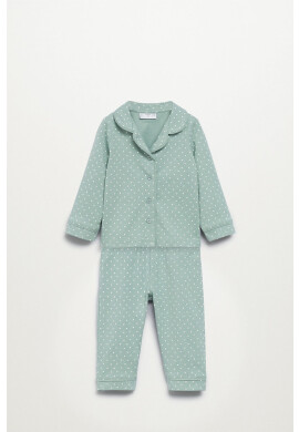 Mango Kids Детска пижама Clarab в зелено с десен - Pepit.bg