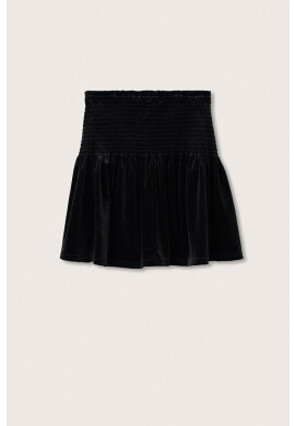 Mango Kids Детска пола Velvetf в черно къс модел разкроен модел - Pepit.bg