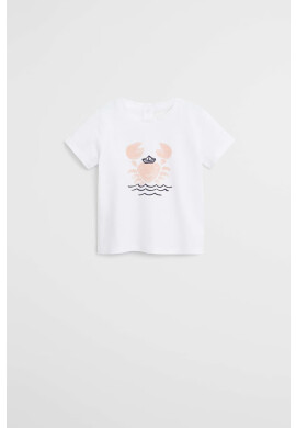 Mango Kids Детска тениска Crab 80-104 cm - Pepit.bg