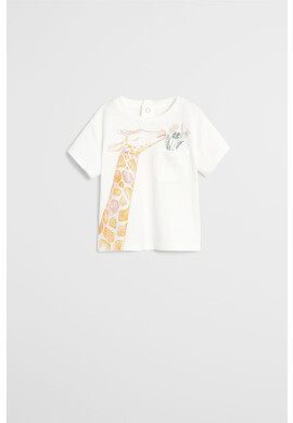 Mango Kids Детска тениска Giraffe 80-104 cm - Pepit.bg