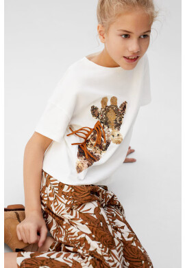 Mango Kids Детска тениска Jirafa 110-164 cm - Pepit.bg