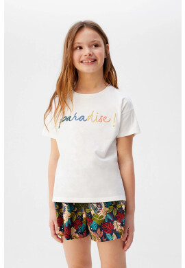 Mango Kids Детска тениска Paradise 110-164 cm - Pepit.bg