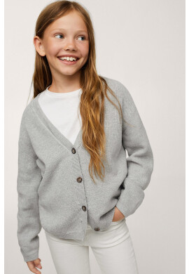 Mango Kids Детска жилетка в сиво от лека материя - Pepit.bg