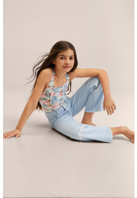 Mango Kids Детски бански костюм Flamingo в зелено - Pepit.bg