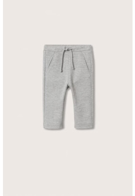 Mango Kids Детски панталони в сиво с изчистен дизайн - Pepit.bg