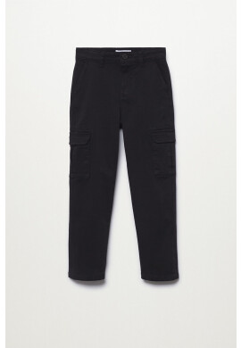 Mango Kids Детски панталон Liam1 в черно с изчистен дизайн - Pepit.bg