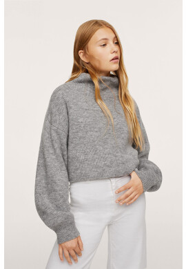 Mango Kids Детски пуловер Chive в сиво - Pepit.bg