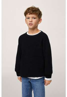 Mango Kids Детски пуловер Goofy в черно от лека материя - Pepit.bg