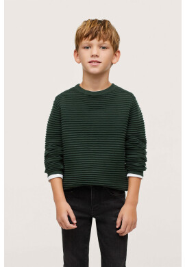 Mango Kids Детски пуловер Otto в зелено от лека материя - Pepit.bg