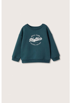 Mango Kids Детски суичър в тъмносиньо с изчистен дизайн - Pepit.bg