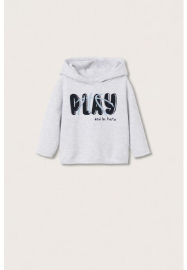 Mango Kids Детски суичър в сиво с принт - Pepit.bg