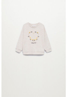 Mango Kids Детски суичър Laura в жълто с апликация - Pepit.bg