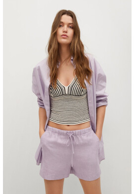 Mango Къси панталони LINEN - Pepit.bg