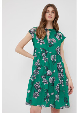Marc O'Polo Памучна рокля в зелено къс модел разкроен модел - Pepit.bg