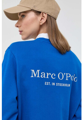 Marc O'Polo Памучен суичър в синьо с изчистен дизайн - Pepit.bg