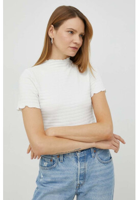 Marc O'Polo Тениска DENIM в бяло с ниско поло - Pepit.bg